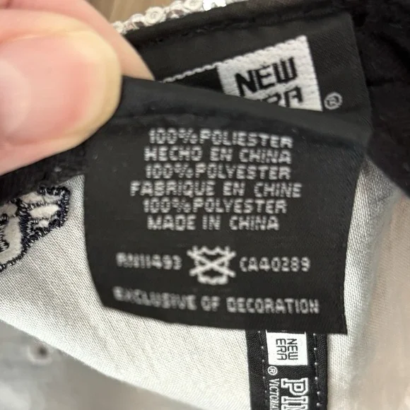 RARE NEW YORK YANKEES Victoria's Secret PINK MLB Hat Sequin Silver Navy Sparkle - Picture 7 of 11